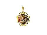 24K Chinese Panda Bear Coin Set In 14K Solid Gold Coin Charm Pendant -Random Year Coin