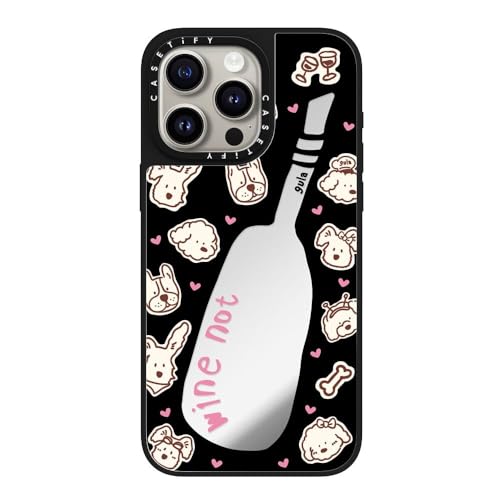 Coque miroir iPhone 15 Pro Max CASETiFY compatible MagSafe argent et noir