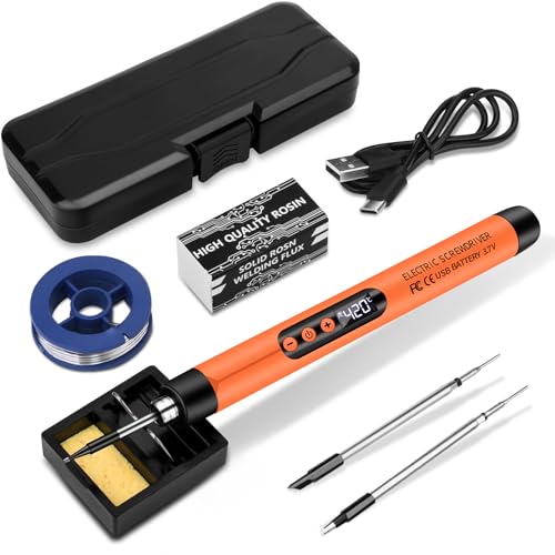 KKMOL Kit de Fer à Souder Sans Fil, Rechargeable USB, Écran LCD, Température Réglable...