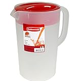 Rubbermaid FBA_3063R1WHT 1 Gal. Red Lid Pitcher, 1