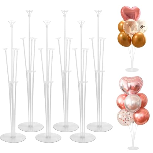 Support de ballon, 6 kits de support de ballon, support de ballon avec support en plastique, utilisé pour la fête d'anniversaire et la fête de mariage,...