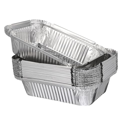 Alipis 20 Pezzi Teglie USA e Getta Quadrate in Alluminio Vassoi in Lamina per Cottura Uniforme Resistenti Forno e Barbecue per Feste e Preparazioni Pasti