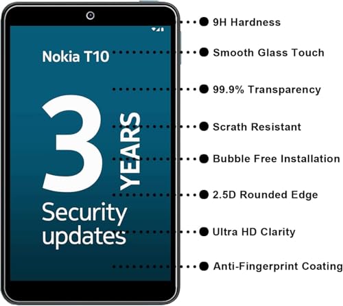 Image of compatible with Nokia T10 8inch Tab Tablet Tempered Glass Screen Protector Guard Full Screen Coverage Edge to Edge with Easy Installation kit | Anti-Scratch & Smudge Proof
