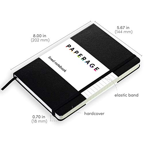 Paperage-10-Pack-Lined-Journal-Notebook-Bulk-Classic-Hardcover-57-x-8-inches-100-gsm-Thick-Paper-for-Office-Home-School-Business-Note-Pads-Black-Ruled