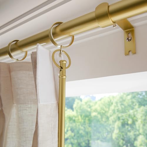 TWOPAGES 45 inch Gold Iron Curtain Pull Wand - Rod - Strong Drapery Pull Rod for Opening and Closing Curtains