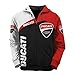 ukukuk Herren Kapuzen-Sweatshirt-3D Ducati Printed Hoody Casual Zipper Jacket-Teen Gifts(Color:A,Size:XL)