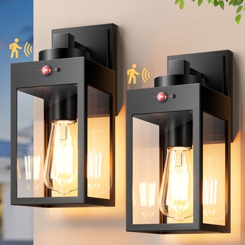 Image of Gleamz 2-Pack Motion Sensor Exterior Light Fixtures Wall Mount for House
