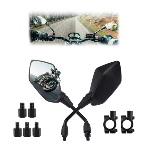 Motorcycle Mirrors for Handlebars,360° Adjustable & Wider View ATV Mirrors
