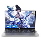 Laptop, Laptop Computer with Intel N97 Processor(Up to 3.6GHz), 16GB DDR4 512GB SSD Windows 11 Laptop for Home Business and Student, 1080P, USB3.2,Long Battery Life