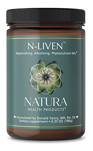 Natura Health Products N-liven Supplement - Organic Superfood Greens Powder Drink - Including Spirulina & Chlorophyll - Premier Blend of Barley Grass, Kale, Spinach, Goji Berry, Raspberry (180 Grams) -  NLNP205FBA
