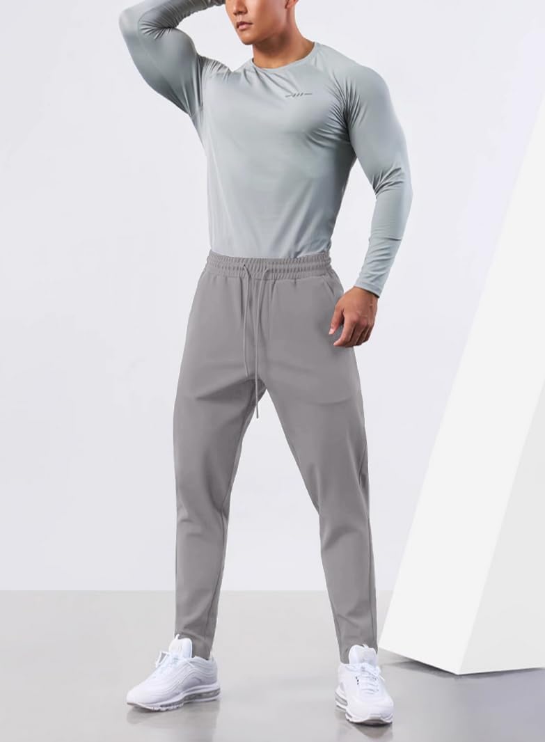 Men's Sweatpants with Zipper Pockets Joggers Athletic Running Workout Gym Stretch Tall Track Pants - Image 7