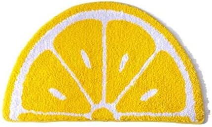 AllLove4U Creative Semicircle Cartoon Lemon Mats Anti-Slip Bathroom Outdoor Mats Sitting Room The Bedroom Doormats Lemon Room Rugs Bathmat (M)