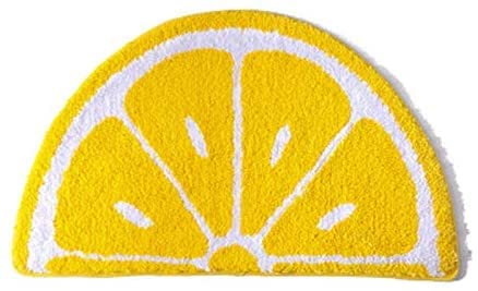 Alllove4U Creative Semicircle Cartoon Lemon Mats Anti-Slip Bathroom Outdoor Mats Sitting Room The Bedroom Doormats Lemon Room Rugs Bathmat (M) #TOP10