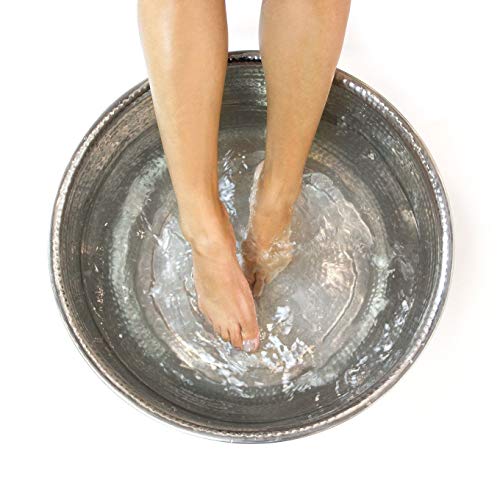 Noel Asmar Hammered Stainless Steel Pedicure Bowl, Hand Finished, Durable and Lightweight (Black)