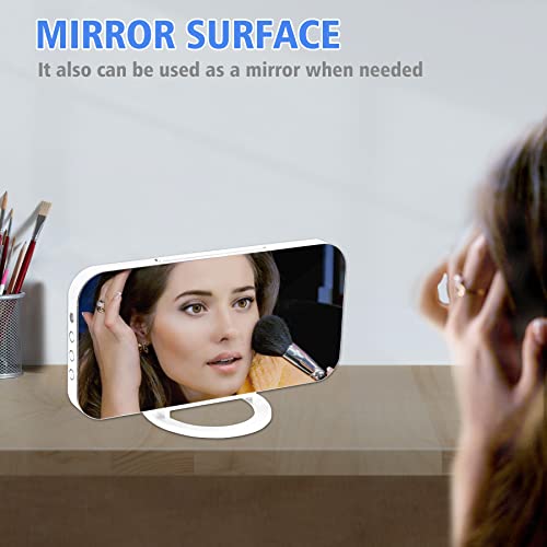 Ygdigital Digital Alarm Clock,6.5 Inch Large Display Led Mirror Electronic Clocks, With Snooze,12/24H,Dual Usb Charging Ports, 3 Adjustable Brightness,For Bedroom Home Office -White #TOP1