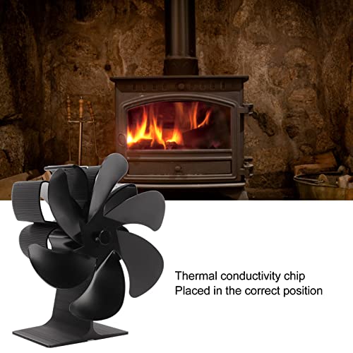 Wakects Ofenventilator für Kamin, Kaminventilator mit 6 Klingen, nicht elektrisch, für Holzofen, Schmetterlings- Stil, 165 mm Durchmesser-5