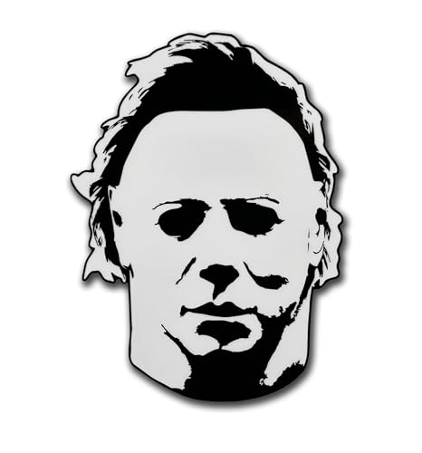 Image of Elektroplate Michael Myers Mask Dynamic Car Decal 4.5 inch | Officially Licensed Halloween, Weatherproof Automotive Grade Horror Movie Vinyl Sticker for Water Bottle, Laptop & More