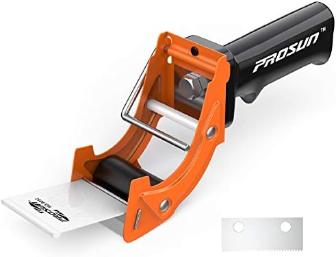 Packing Tape Dispenser, Lightweight Ergonomic Industrial Heavy Handheld Duty Tape Cutter for Carton, Packaging and Box Sealing, with Extra Blade 48mm/50mm (2 Inch) (Orange)