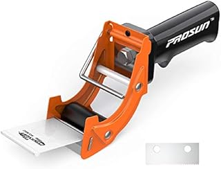 Packing Tape Dispenser, Lightweight Ergonomic Industrial Heavy Handheld Duty Tape Cutter for Carton, Packaging and Box Sealing, with Extra Blade 48mm/50mm (2 Inch) (Orange)