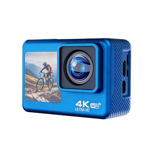 fceoul Action Camera with LCD Dual-Screen,Underwater Camera with 32GB Memory