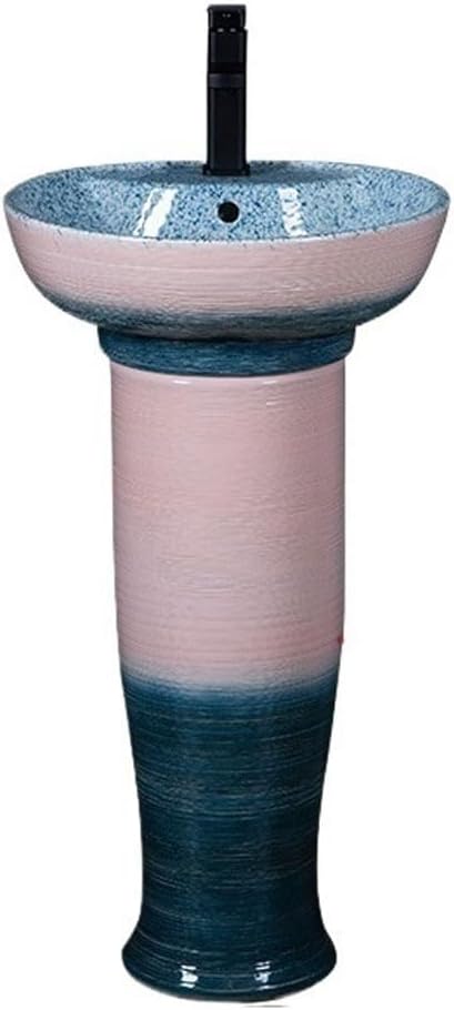 Pedestal Sinks Balcony Personalized Washbasin Home Art Bathroom Floor-Standing Creative Column Basin Sink (A)