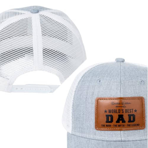 Image of Men's Hat Gifts - Men Cap Gifts for Christmas Father's Day Birthday Trucker Hat Leather Pattern Baseball Cap