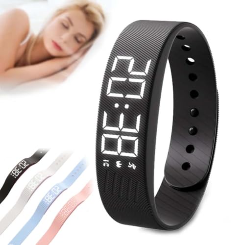 Fitsleeps Alarm Clock Watch, Fitsleeps Wake-Up Alarm - Pro Version, Silent Vibration Wake Up Wristband for Deep Sleepers, Snooze Free Smart Watch for Men and Women (Black)
