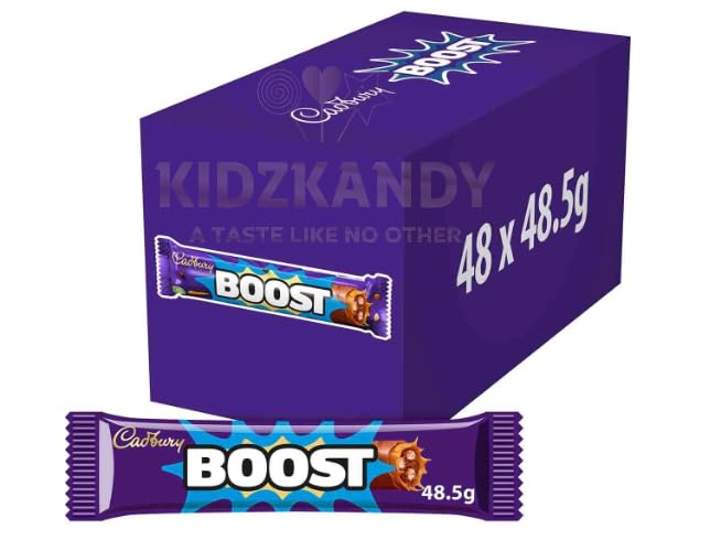 Boost - Caja completa de 48 x 48,5 g de chocolate Boost Favourtite Chocolate Crujiente Galletas deliciosamente masticables de caramelo