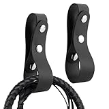 2 pcs Equestrian Whip Holster Belt Loop, Soft PU Leather Belt Whips Holder Bullwhip Whip Loop with 2 Snaps for Lasso Rope/Horse Riding Whips/Crops Belt/Clothing Accessories(Color:Black)