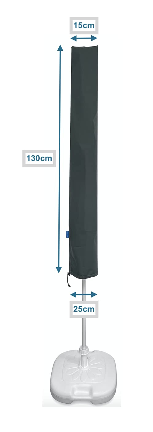 Sonnenschirm Schutzhülle | atmungsaktive & 100% wasserdichte Schutzhülle Sonnenschirm | universell einsetzbare Sonnenschirm Hülle (Grau, Höhe 200cm / bis ø 350cm)
