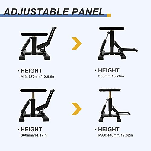 Polarbear Dirt Bike Stand Adjustable Jack Stand 1200Lbs Capacity Engine Stand Vertical Rise Easy Operated With Diy Stickers Lightweight(Black) #TOP7