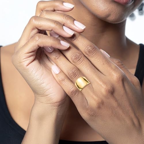 IceCarats 14K Solid Yellow Gold Chunky Dome Statement Ring4