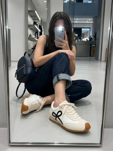 Image of Coutgo Womens Slip On Fashion Sneakers Lace Up Sneaker Walking Shoes