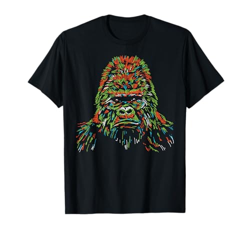 abstract colorful gorilla head art for lovers Monkey animal T-Shirt