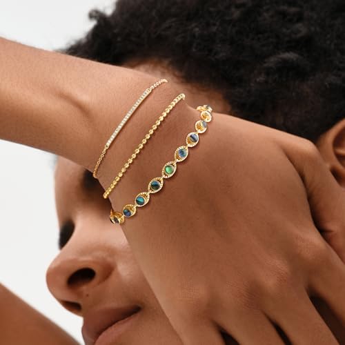 Image of MEVECCO Bracelet for Women 14K Gold Plated Dainty Chain Simple Jewelry Cute Handmade Minimalist for Her