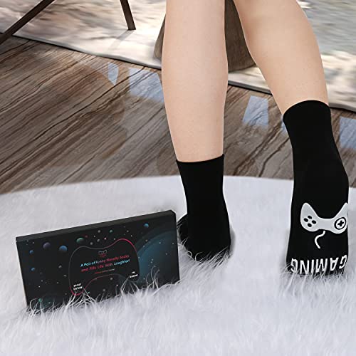 Do Not Disturb I'm Gaming Socks, Gaming Sock Funny Novelty Great Valentine's Day Gifts for Teen Boys Mens Gamer Kids Sons Husbands Boyfriends