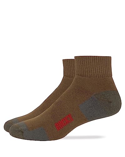 Rocky Mens Ultra Dri Full Cushion Quarter Socks 2 Pair Pack (as1, alpha, l, regular, regular, Coyote)