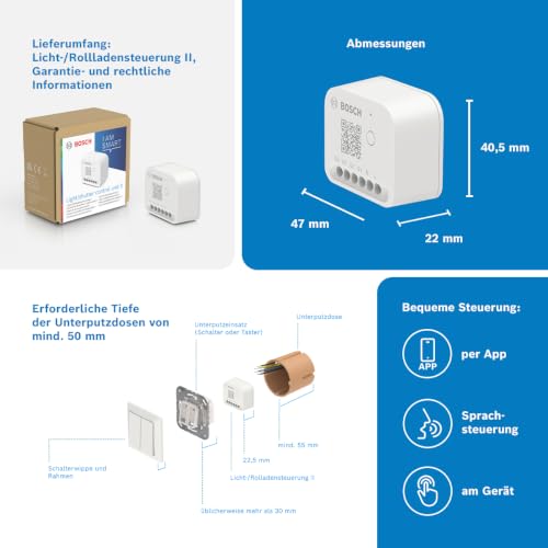 Bosch Smart Home Licht-/Rollladensteuerung II, Licht & Rollläden smart machen, App- & Sprachsteuerung, Automationen & Zeitpläne… – Ansicht 3
