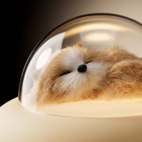 Image of KRESHU Cute Dog Sleeping Spaceship Night Light Lamp Silicone Bedside Lamp Touch Control Warm Dimmable USB Rechargeable Spaceship Night Lamp Gift Kids for Home /Bedroom /Living Room /Office (Pack of 1)