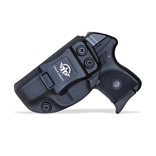 POLE.CRAFT Ruger LCP 380 Holster IWB Kydex - Inside Waistband Holster LCP 380 IWB - Kydex Ruger LCP 380 Pistol Pocket Gun Pouch Accessories (Black, Left Hand)
