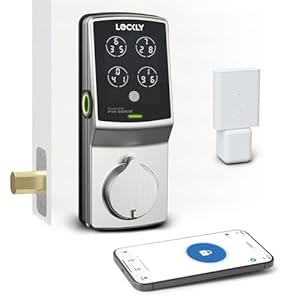 Lockly Secure Pro, Wi-Fi Smart Deadbolt, Keyless Entry Door Lock, PIN Genie® Keypad, 3D Biometric Fingerprint Sensor, Auto Lock – Satin Nickel (PGD728WYSN) – Left Fingerprint Edition