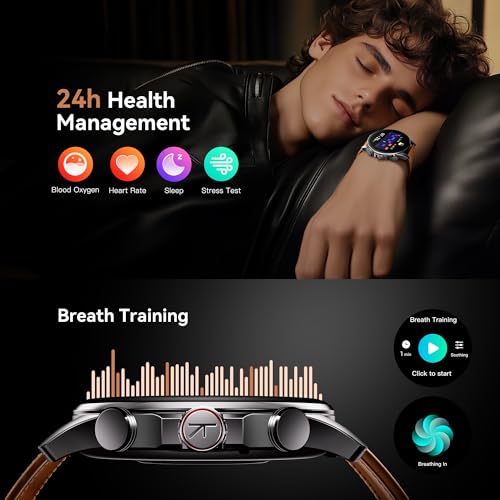 Kieslect Smart Watch for Men Women, Compatible with Android & iPhone, 1.43" AMOLED Screen Fitness Tracker with Answer/Make Calls, IP68 Waterproof Heart Rate/Sleep/SpO2 Monitor, 100+ Sports Modes — view 5