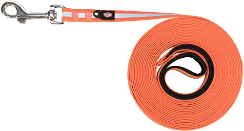 TRIXIE Schleppleine M–XL, 10 m 17 mm in orange - refelktierende Hundeleine für Outdooraktivitäten - für mittelgroße bis sehr große Hunde - 207323