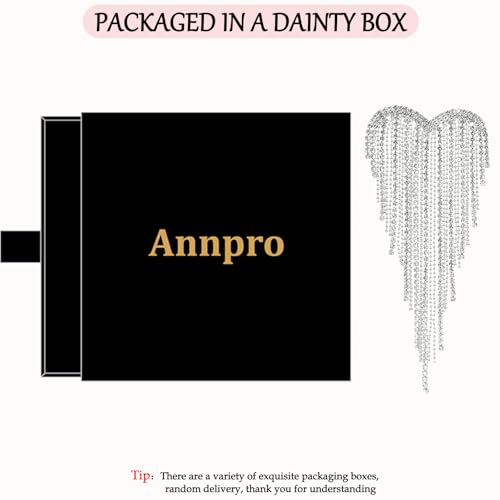 Image of Elegant Crystal Heart Shape Tassel Brooch Pin for Women Sparkly Rhinestones Tassel Brooch Beautiful Dress Suit Shirt Ceremony Clothes Wedding Party Jewelry Accessories