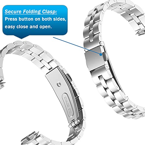 Correa metálica compatible para Fitbit Luxe acero inoxidable miniatura 5