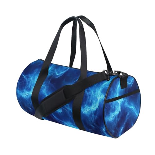 Blue Lightning Sports Duffel Bag Full Print Stylish Barrel Gym Bag with Large Capacity, Adjustable Strap and Side Zipper Pocket for Fitness Sports Travel and Daily Use3