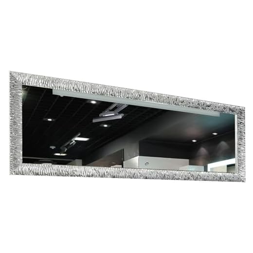 GaviaStore - Julie Silver 140x50 cm - Högkvalitativ modern väggspegel (18 storlekar och färger) Väggmonterade speglar heminredning konst heminredning modernt vardagsrum vägg sovrum badrum kök ingång spegel