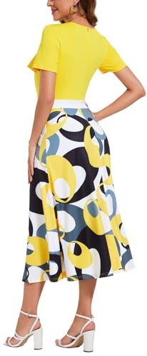 Image of shengfan Women's Casual A Line Swing Summer Dress Formal Short Sleeve Round Neck Wrap Evening Party Dresses