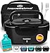 TRAVELISIMO Fiambrera Electrica 100W Taper Electrico para Comida 1,5L Fiambrera Termica 3 en 1 12V/24V/220V - Fiambreras Comida Trabajo Para Coche y Camión, Marmita Electrica en Acero Inoxidable