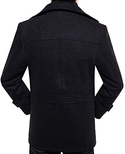 Image of Men's Classical Bussiness Style Single Breasted Plaid Wool Coat #00220237